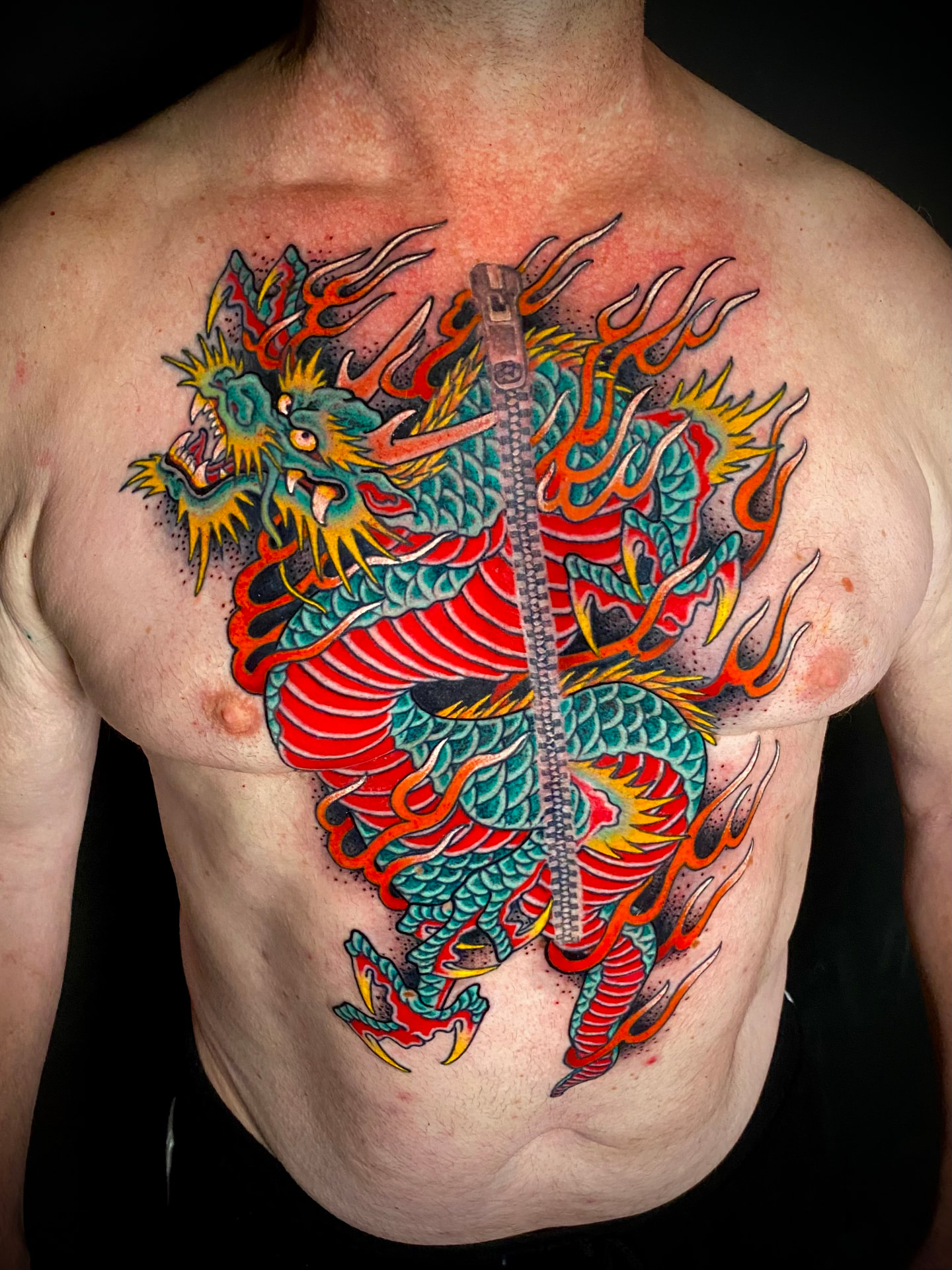 Japanese dragon chest piece